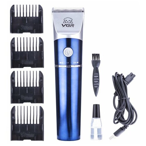 Машинка для стрижки домашних животных VGR V-098 4 насадки 128300₽
