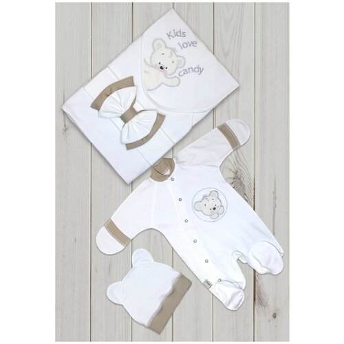 CANDY - лето ш210/27 - комплект на выписку комплект на выписку для новорожденного комбинезон на кнопках костюмчик на выписку молочный 62 р р