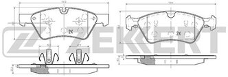 Дисковые тормозные колодки передние ZEKKERT BS-1214 для Mercedes-Benz (4 шт.)