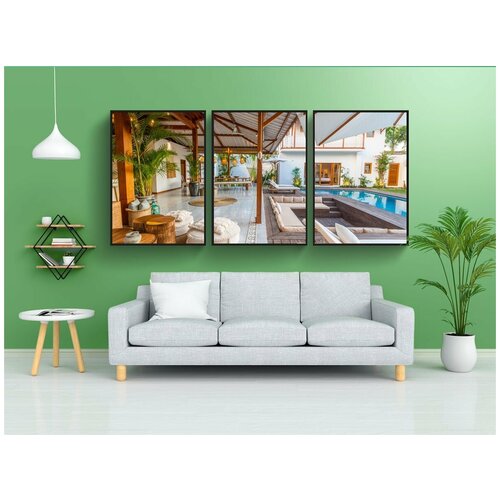фото Набор модулных постеров для интерьера "недвижимость, роскошная вилла, отпуск" 60x90 см. в тубусе, без рамки lotsprints