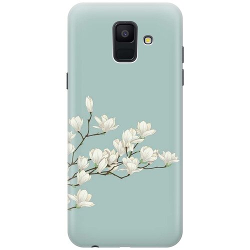 фото Re:paчехол - накладка artcolor для samsung galaxy a6 (2018) с принтом "сакура на голубом"