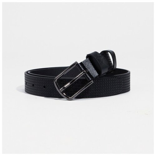 фото Ремень детский, ширина 3 см, винт, пряжка метал, цвет чёрный noname
