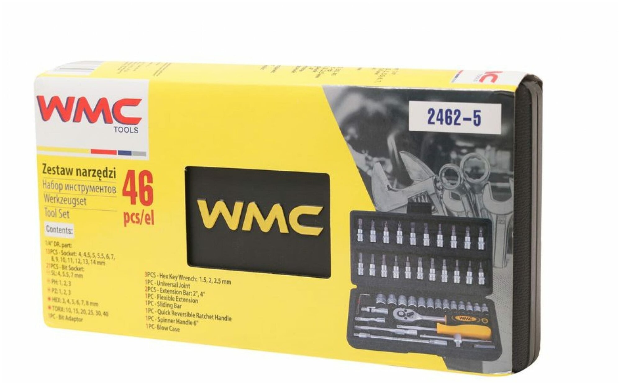 Набор инструмента WMC TOOLS 1/4"DR 46 предметов WMC-2462-5 - фотография № 10