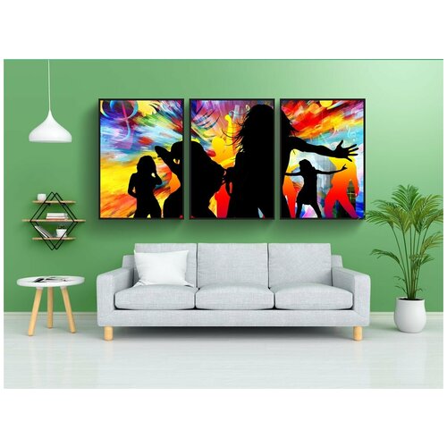 фото Набор модулных постеров для интерьера "танцевать, дискотека, двигаться" 60x90 см. в тубусе, без рамки lotsprints