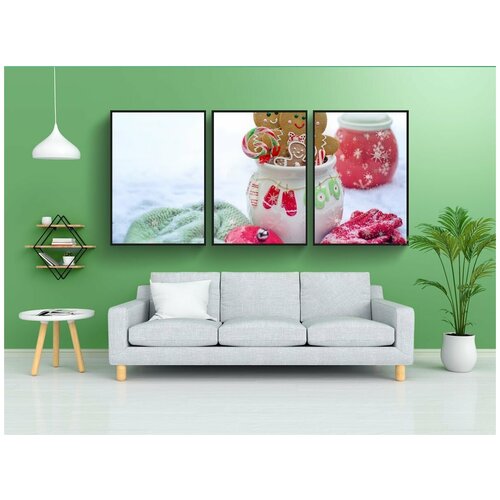 фото Набор модулных постеров для интерьера "зима, снег, снежно" 60x90 см. в тубусе, без рамки lotsprints