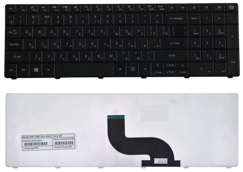 Клавиатура для Packard Bell EasyNote TE11HC, Q5WTC, Z5WT1, MS2384, ENTE11HC, TE69HW (MP-09G33SU-6982)