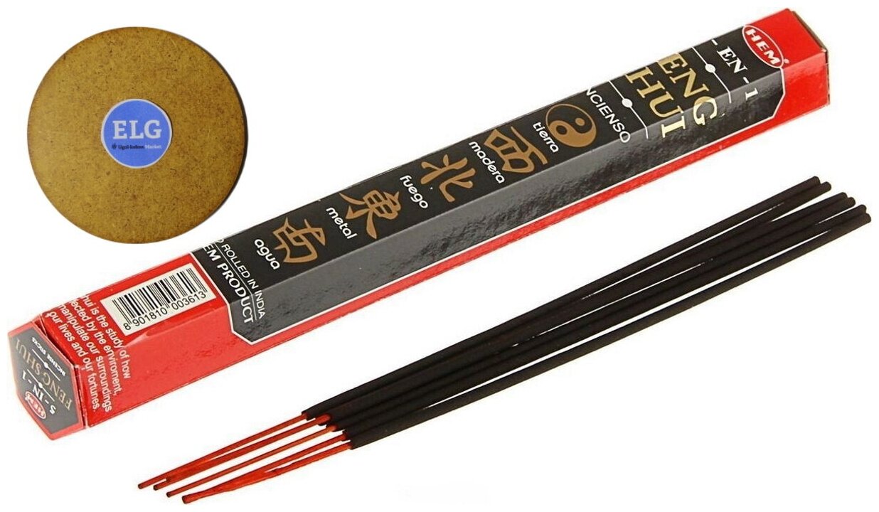 фото Благовония HEM Фен шуй (Feng Shui) 5 в 1 + подставка ELG