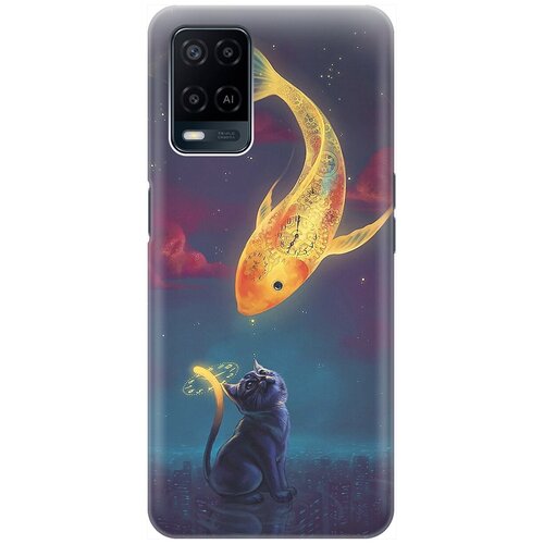 фото Re:pa накладка transparent для oppo a54 с принтом "кот и рыбка"