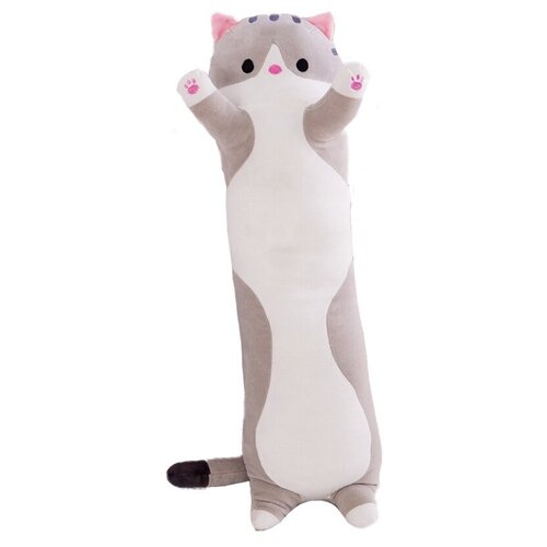 фото Мягкая игрушка-подушка длинный кот серый 90 см panawealth inter holdings