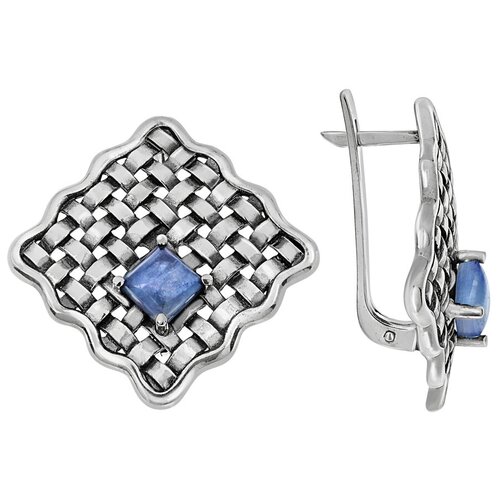 Серьги серебро, 925 проба, кианит