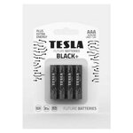 Tesla Батарейки Tesla BLACK AAA+ 4ks Alkaline AAA (LR03, минипальчиковая, блистер/4 ks) - изображение