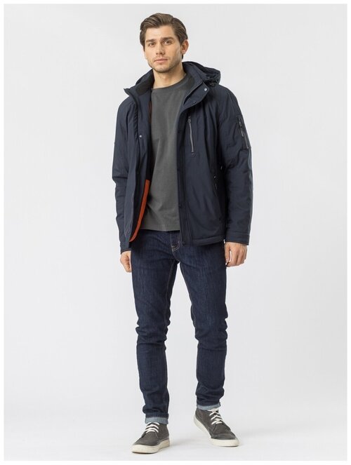 Куртка NortFolk демисезонная, силуэт прямой, капюшон, подкладка, карманы, внутренний карман, быстросохнущая, ветрозащитная, размер 54, синий