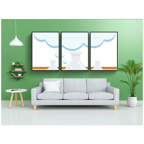 фото Набор модулных постеров для интерьера "наука, лаборатории, химический" 60x90 см. в тубусе, без рамки lotsprints