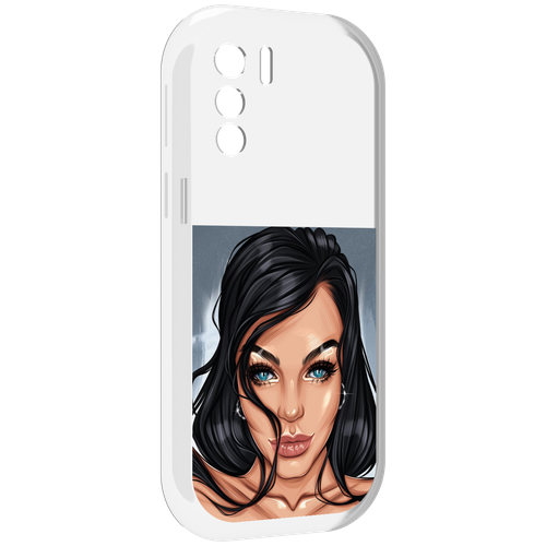 Чехол MyPads голубые-глаза-у-брюнетки женский для UleFone Note 13P задняя-панель-накладка-бампер