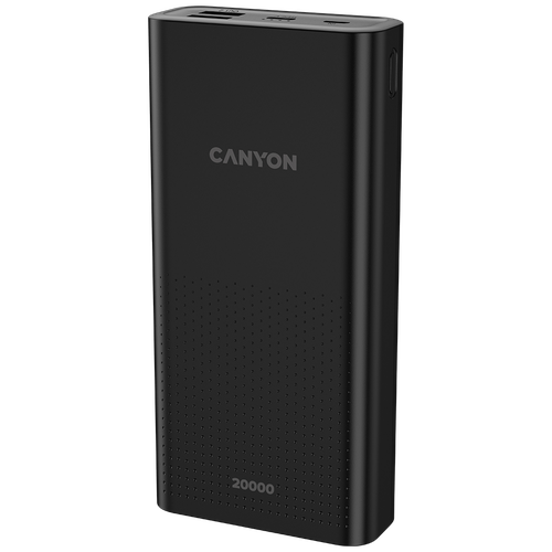 Ультраемкий внешний аккумулятор CANYON PB-2001, 20000 мАч, 2*USB-A, 5В/2,1А, белый