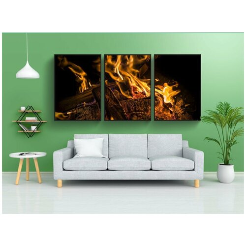фото Набор модулных постеров для интерьера "огонь, пламя, гореть" 60x90 см. в тубусе, без рамки lotsprints
