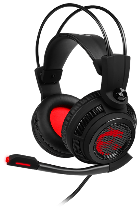 Компьютерная гарнитура MSI DS502 GAMING HEADSET, черно-красный