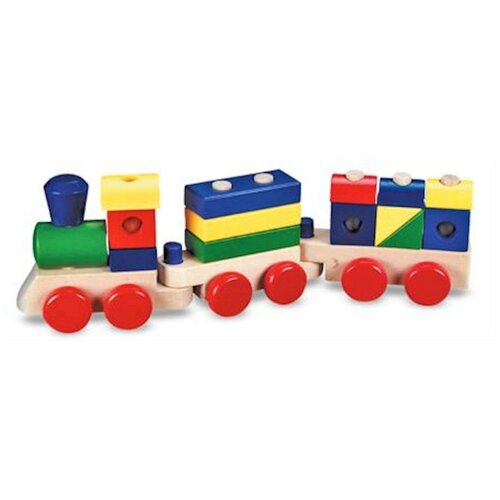 Детский деревянный конструктор Паровозик поезд деревянный 10 вагонов