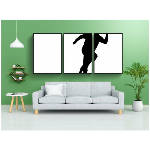 фото Набор модулных постеров для интерьера "человек, силуэт, спринтер" 60x90 см. в тубусе, без рамки lotsprints
