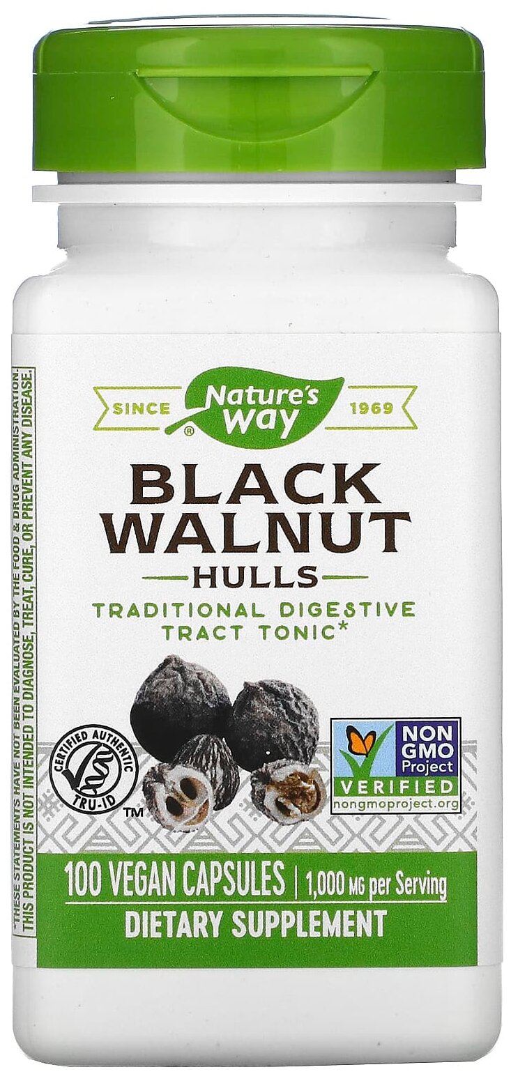 Капсулы Nature's Way Black walnut Hulls, 110 г, 100 шт.