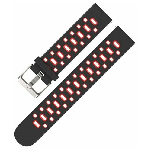 Силиконовый перфорированный ремешок Mijobs для смарт-часов Samsung Galaxy Watch (ширина 20 мм), серый/розовый