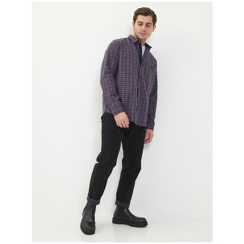 фото Рубашка мужская длинный рукав greg 275/118/52013/1, прямой силуэт / сlassic fit, цвет синий, рост 174-184, размер ворота 43