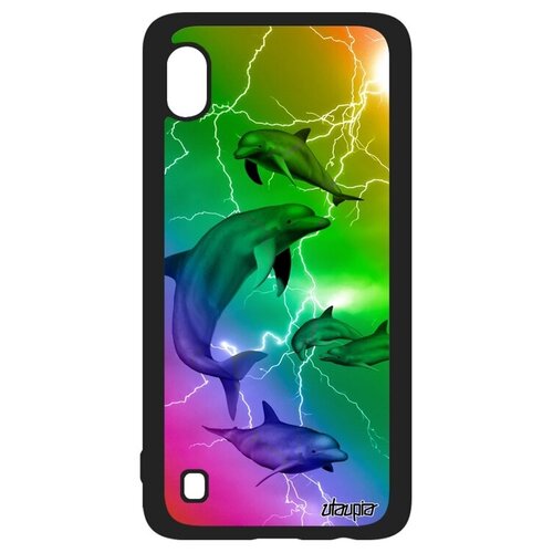 фото Противоударный чехол на мобильный // galaxy a10 // "дельфины" животные дизайн, utaupia, серый