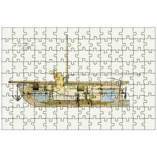 фото Магнитный пазл 27x18см."подводная лодка, лодка u, схема" на холодильник lotsprints