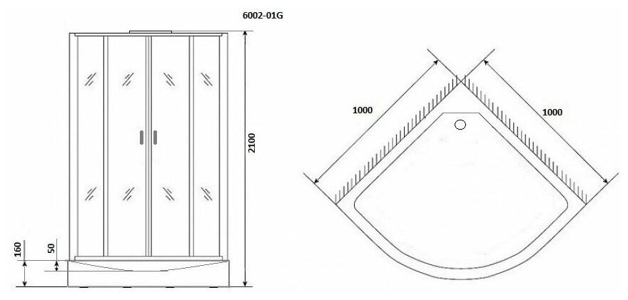 Душевая кабина Niagara Premium NG-6002-01G (1000х1000х2100) низкий поддон прозрачное стекло - фотография № 4