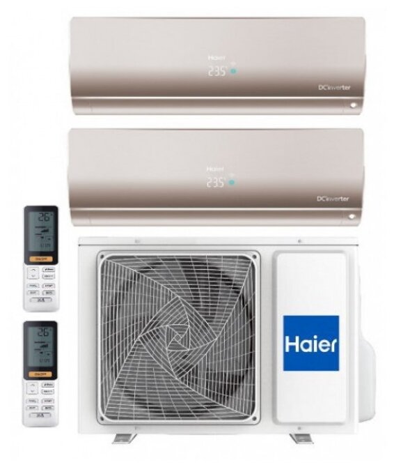 Сплит-система Haier AS25S2SF1FA-B x 2 / 2U40S2SM1FA, золото