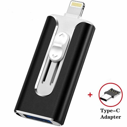 Флешка для iPhone FLASH DRIVE DUAL STORAGE FOR IOS & PC 32 гб черная hot sale 3 in 1 iphone usb flash drive otg 32gb 3 0 cle usb flash drive for for iphone android tablet pc