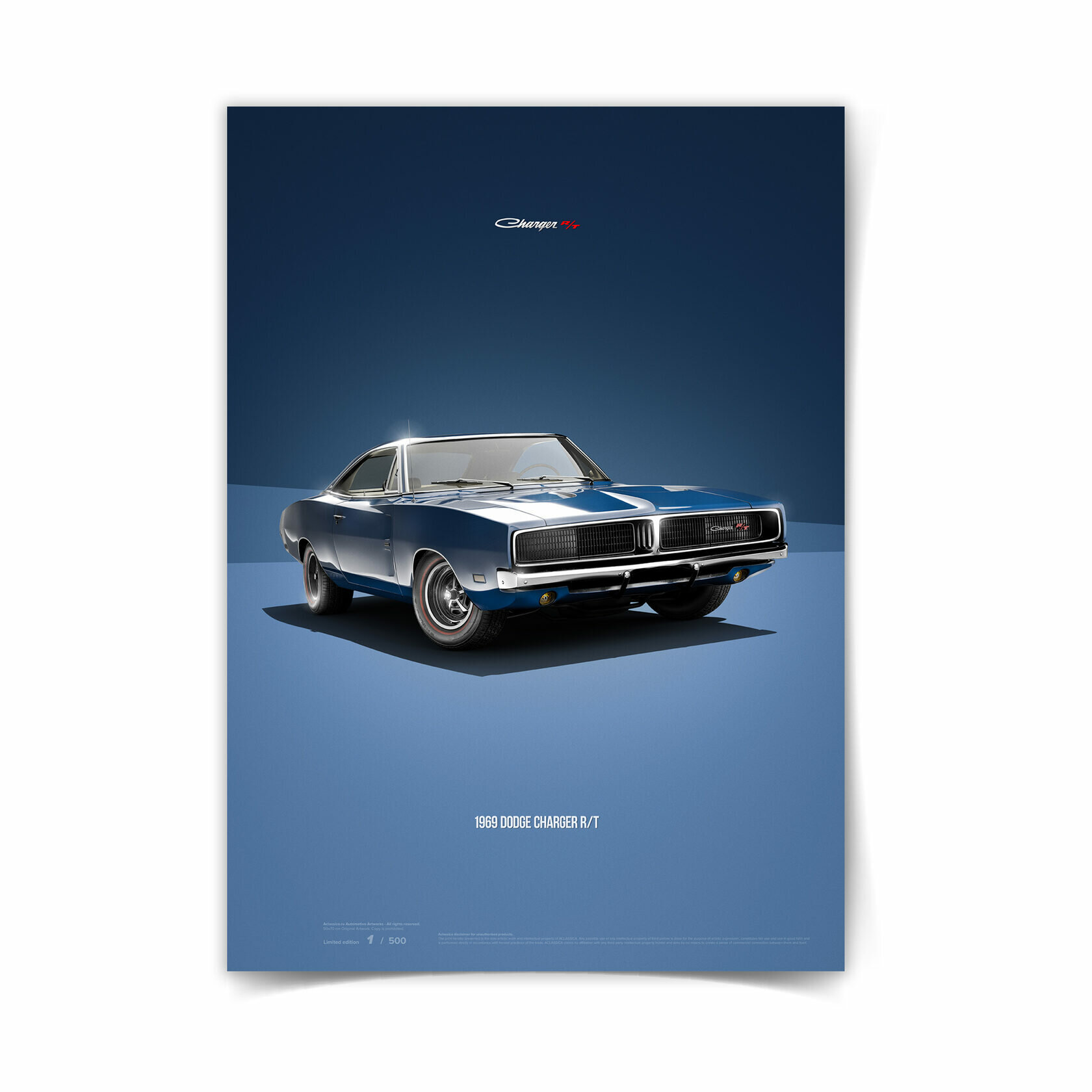 Плакат Dodge Charger R/T Blue 50х70 см / постер на стену