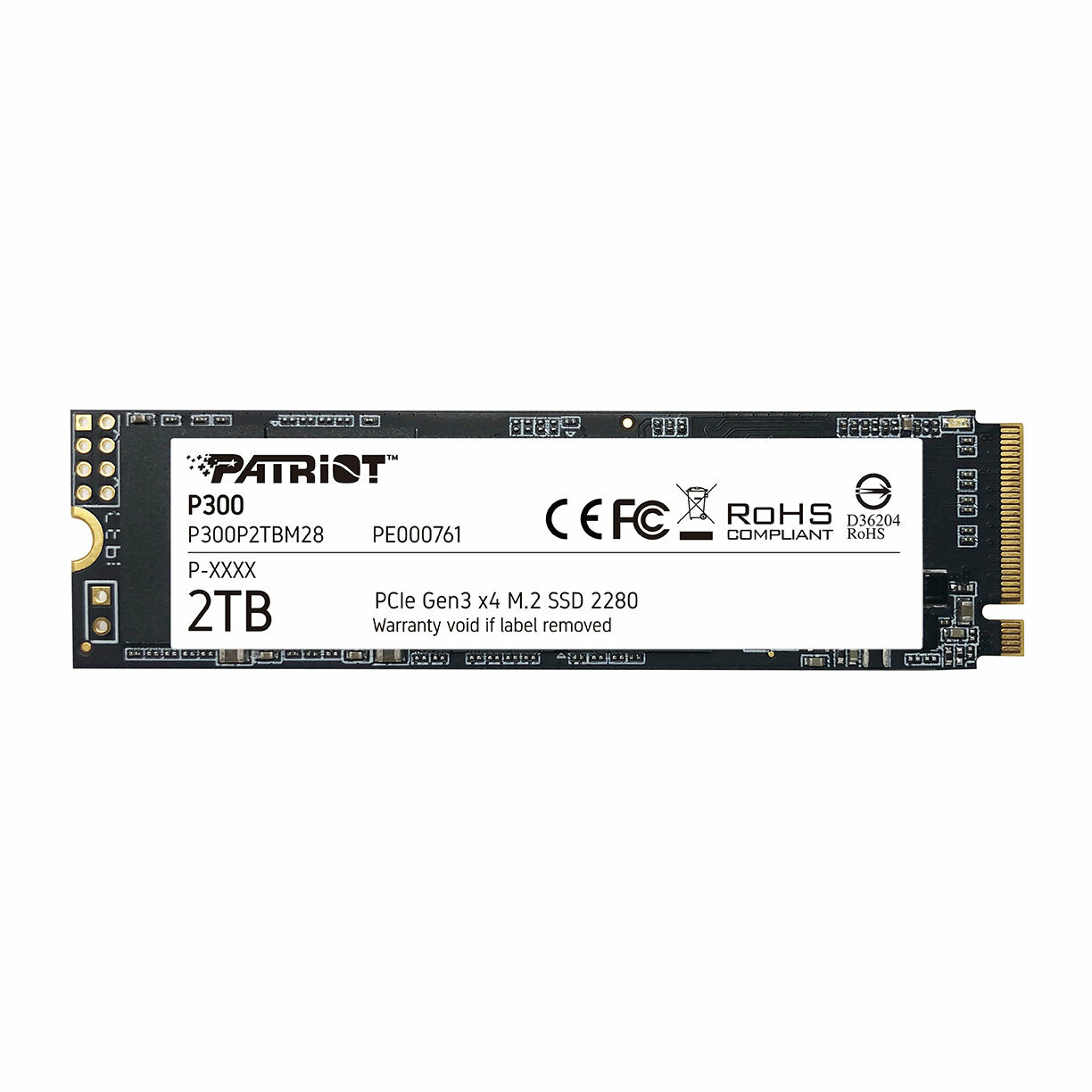 Твердотельный накопитель Patriot P300 1TB M.2 NVMe PCIe 3.0 x4, скорость до 2100MB/s, компактный SSD