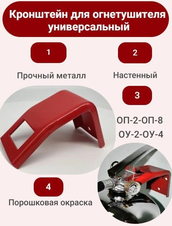 фото Кронштейн для огнетушителя универсальный ОП-2-ОП-8 , ОУ-2-ОУ-4
