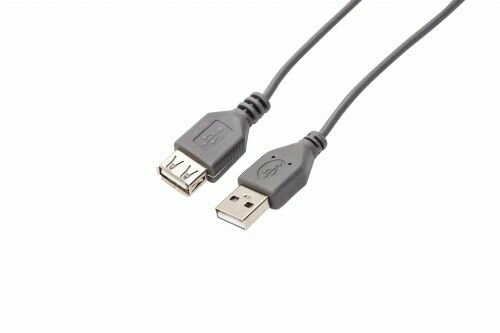 Кабель интерфейсный USB 2.0 Filum FL-C-U2-AM-AF-1M 1 м, серый, разъемы: USB A male-USB A female, пакет