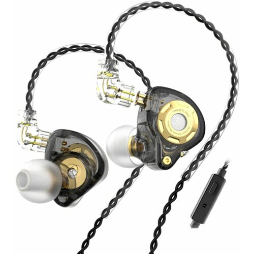 Наушники проводные TRN MT1 Pro с микрофоном черный цвет 1890₽