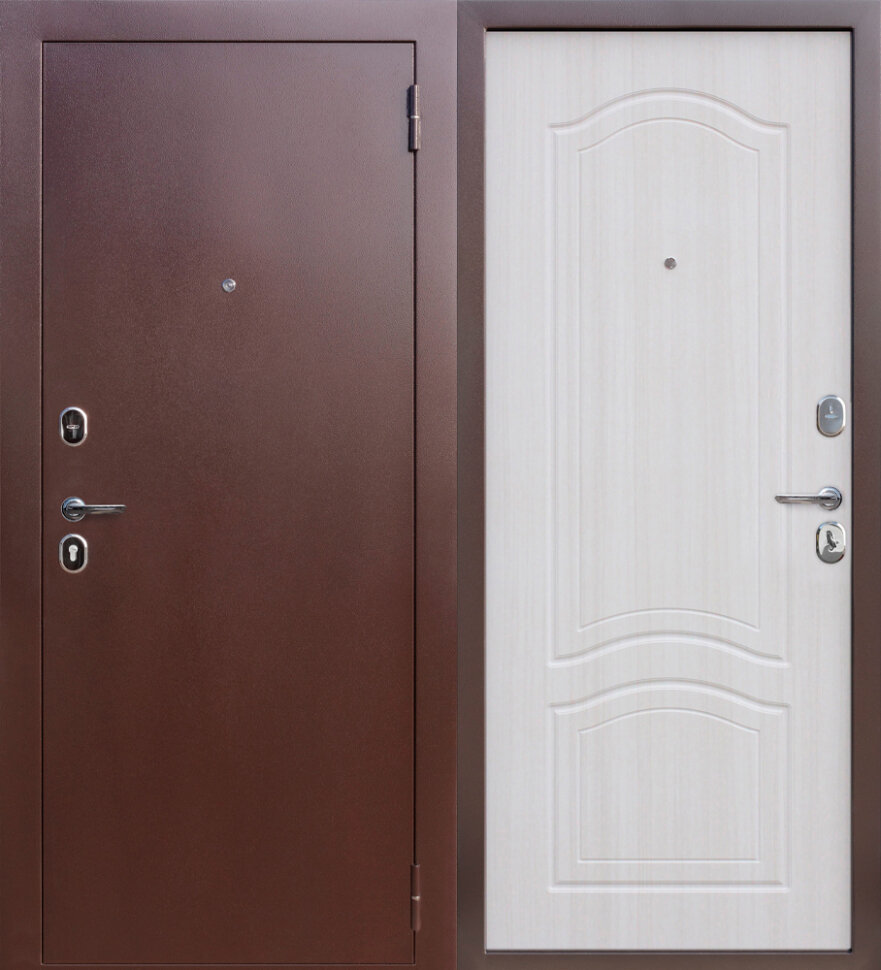 Входная дверь Ferroni Dominanta медный антик - белый ясень 860*2050 левая - фотография № 1