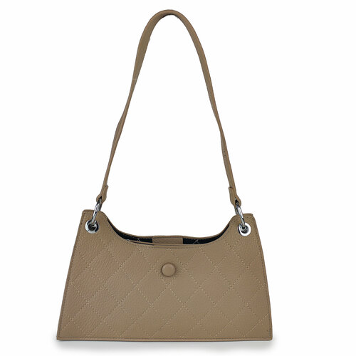 фото Сумка багет gregorini g-10189-1, фактура стеганая, бежевый