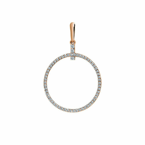 Подвеска РОСТЗОЛОТО, красное золото, 585 проба, фианит, красный, золотистый