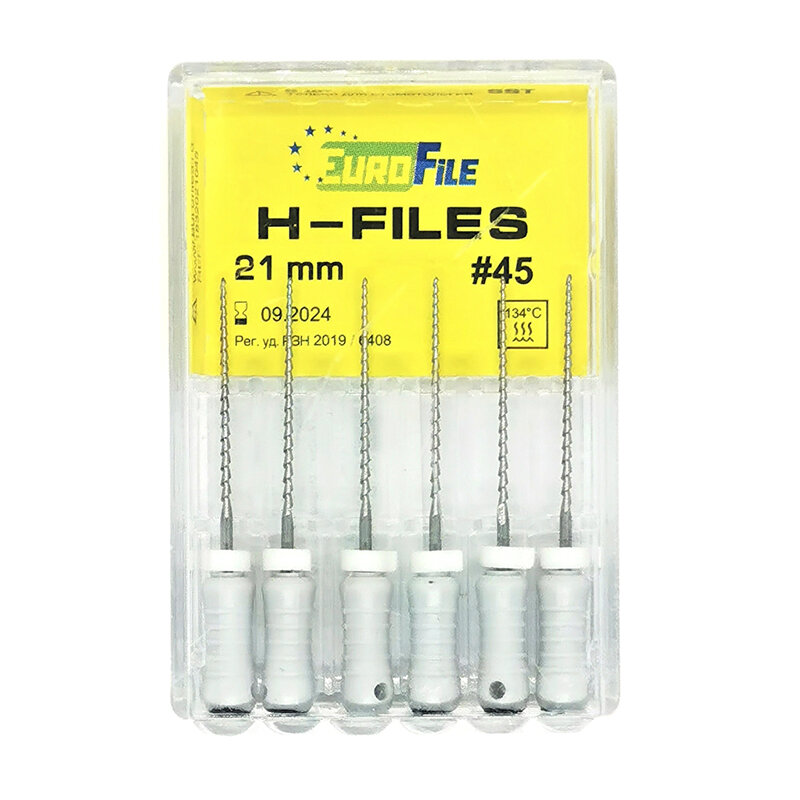 фото H-Files - ручные стальные файлы, 21 мм, N 45, 6 шт/упак