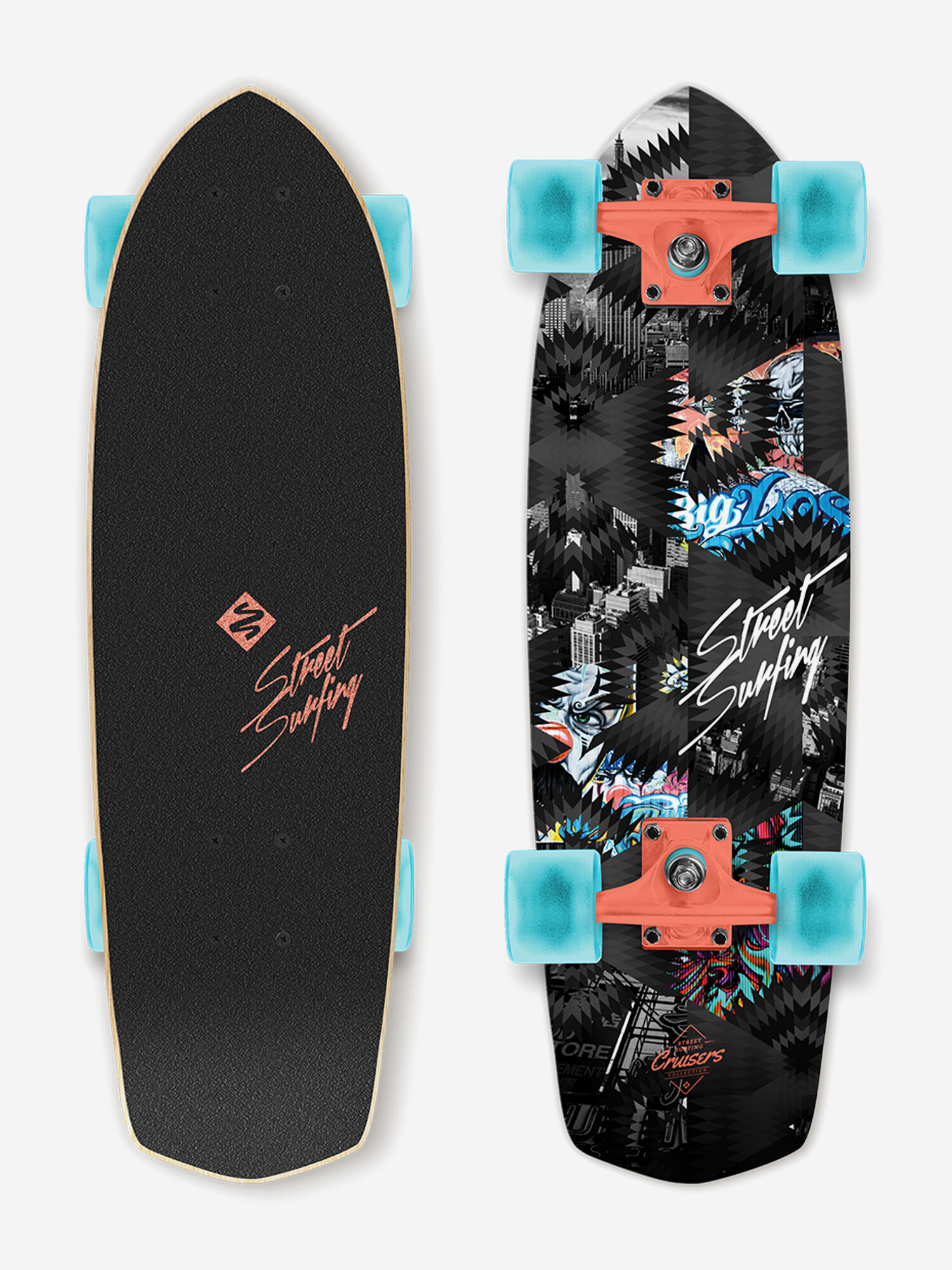 Круизер Street Surfing Cruiser Kicktail Royal Tiger 28" Черный; RUS: Б/р, Ориг: 0