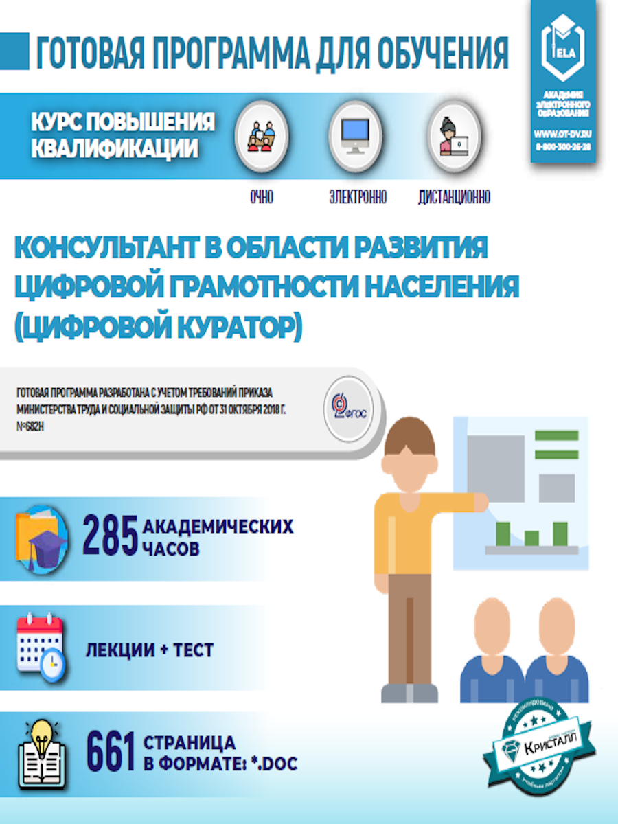 Комплект учебной программы «Консультант в области развития цифровой грамотности населения (цифровой куратор)»