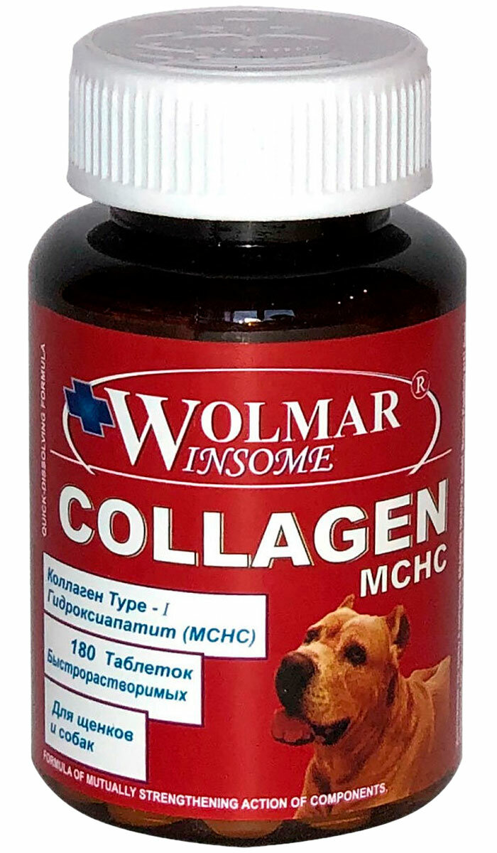 WOLMAR WINSOME COLLAGEN MCHC - Волмар хондропротектор на основе гидроксиапатита кальция для собак (180 таблеток)