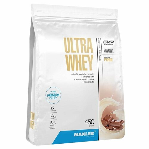 Maxler Ultra Whey 450 гр пакет (Maxler) Молочный шоколад maxler ultra whey 450 гр пакет maxler белый шоколад и малина