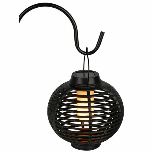 Светильник эра подвесной на солнечной батарее фонарик черный 2576₽