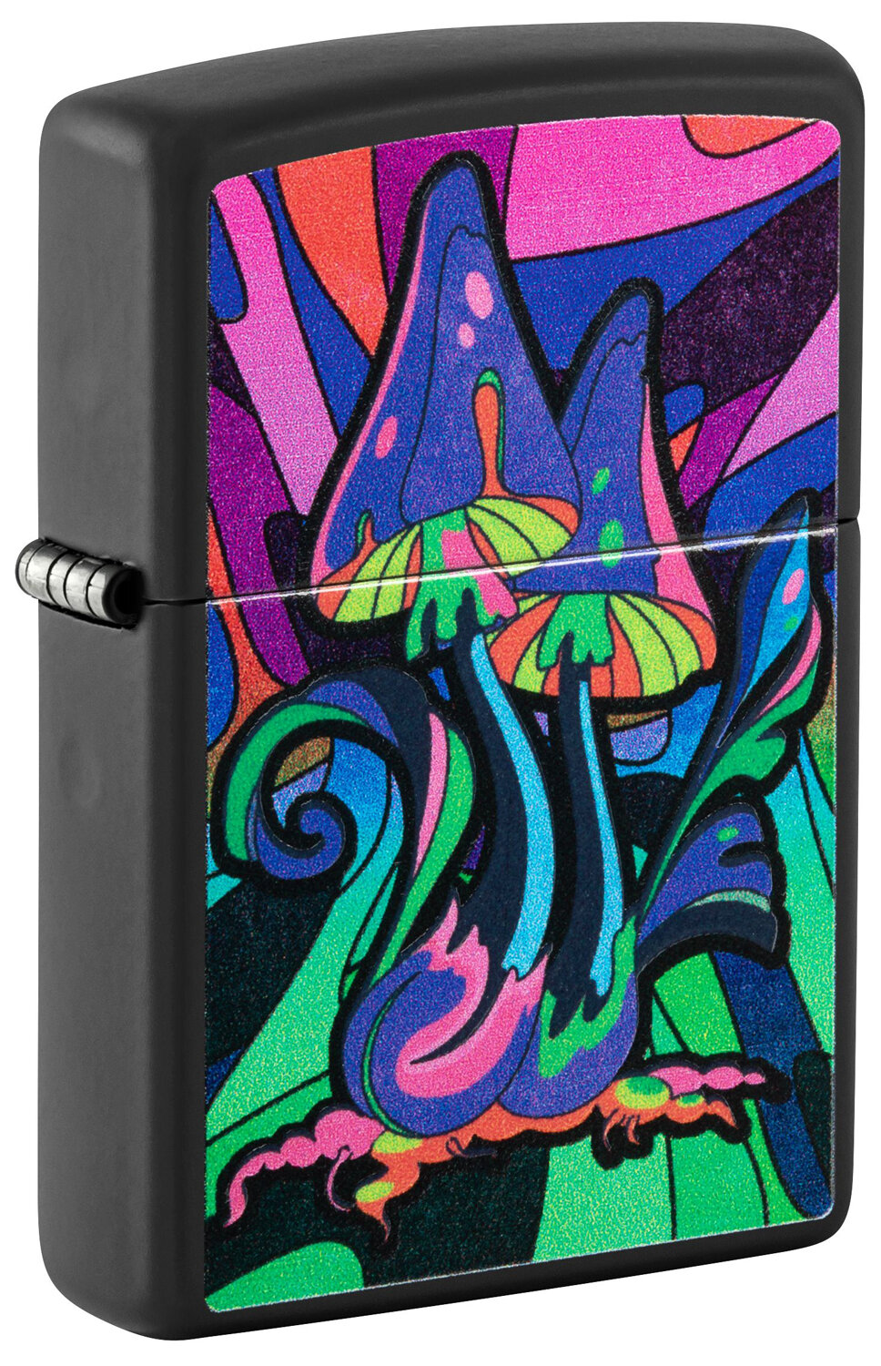 Оригинальная бензиновая зажигалка ZIPPO Counter Culture с покрытием Black Light, латунь/сталь, черная, матовая 38x13x57 мм, не заправленная