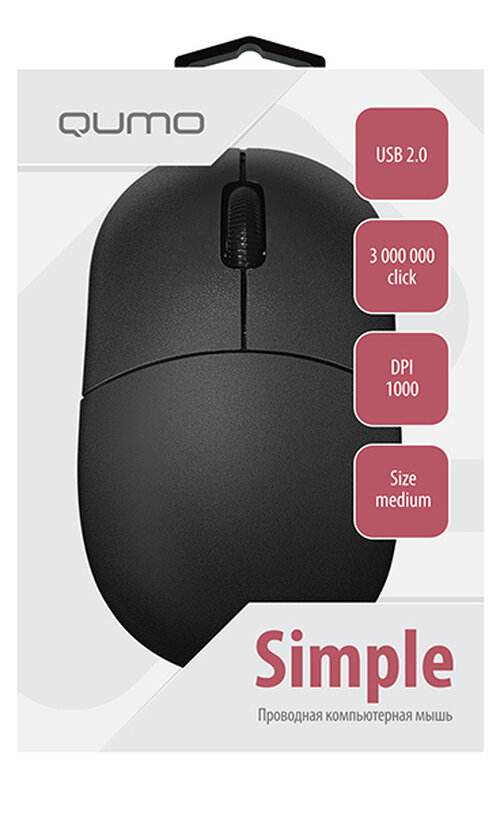Мышь Qumo Simple M92 (USB) black