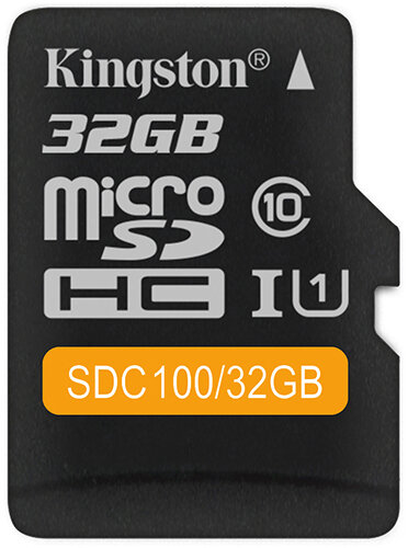 Карта памяти Kingston microSDHC Canvas Select Plus Class 10 UHS-I U1 (100/10MB/s) 32GB