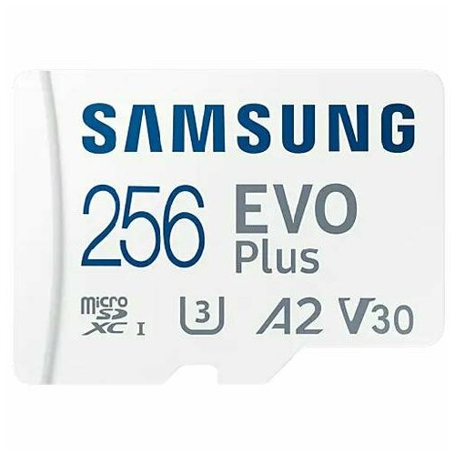 Карта памяти Samsung microSDXC EVO Plus Class10 UHS-I U3 (130MB/s) 256GB + ADP