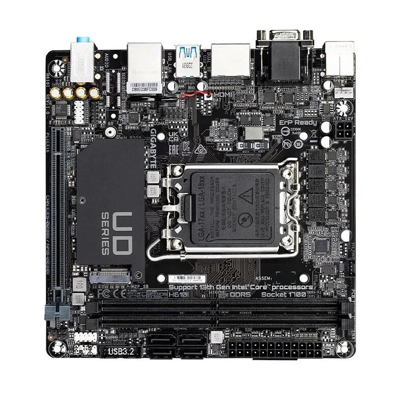 Материнская плата GIGABYTE H610I, поддержка процессоров Intel, mini-ITX